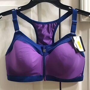 NWT Wacoal Purple and Blue Sports Bra. Size 36D